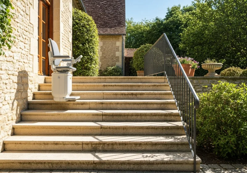 Monte-escalier extérieur à Pacé – accès jardin et terrasse