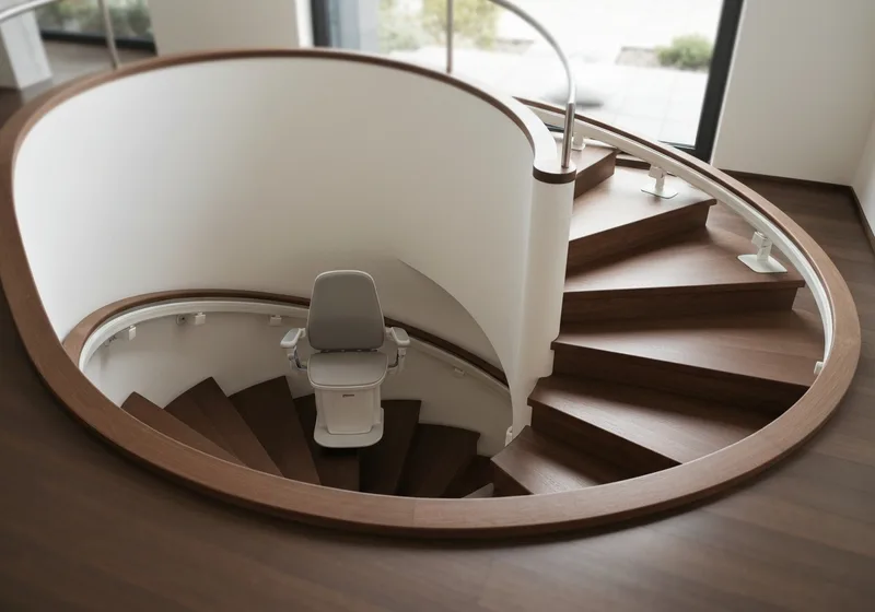 Monte-escalier tournant à Pacé – sur mesure pour escalier courbe